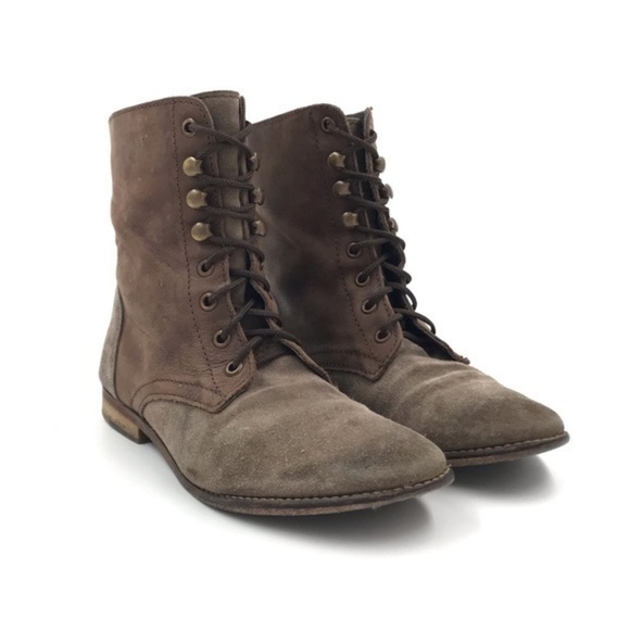 Free People Truemay Brown Suede Leather Lace Up Boots Size 39 - Picture 10 of 10